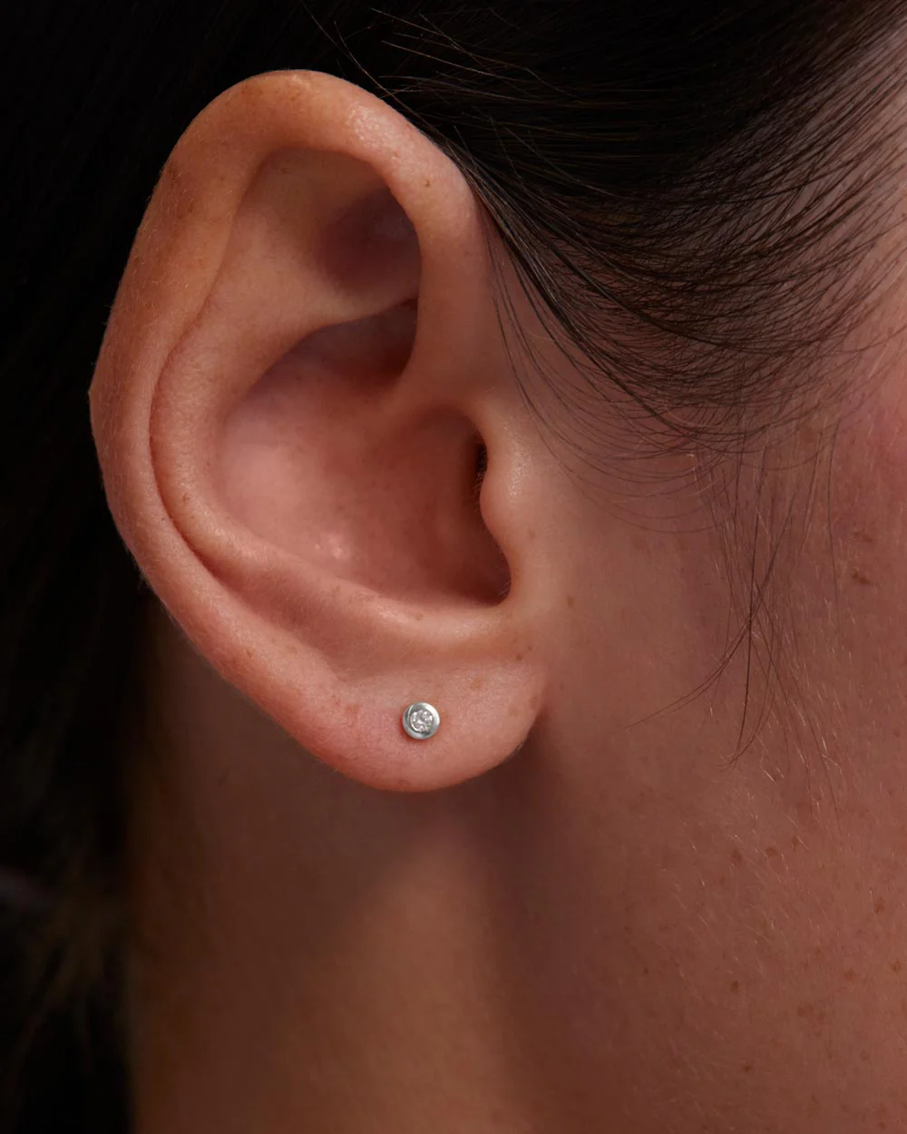PETITE DIAMOND STUDS (STERLING SILVER) - Image 3