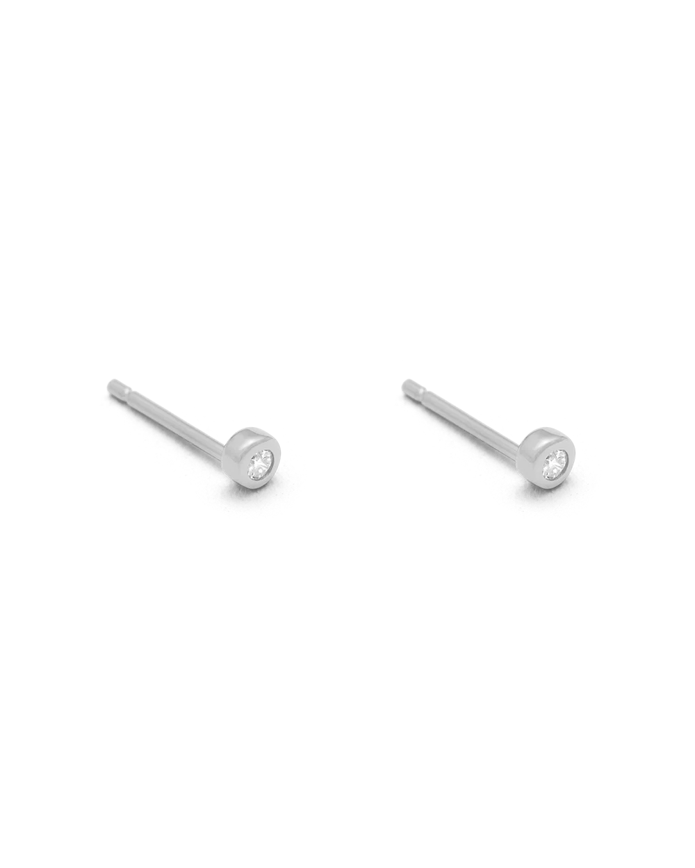 PETITE DIAMOND STUDS (STERLING SILVER) - Image 4